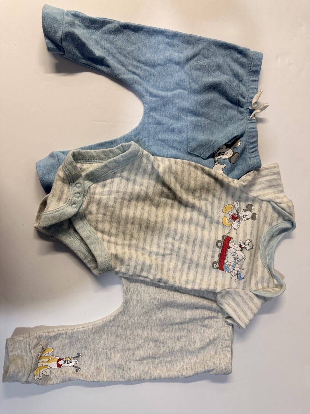 Disney Baby Light Blue Bodysuit with Orange Logo
